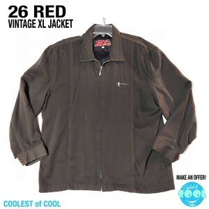 vintage 26 RED jacket men's XL full zip dark green 90s Y2K skater streetwear